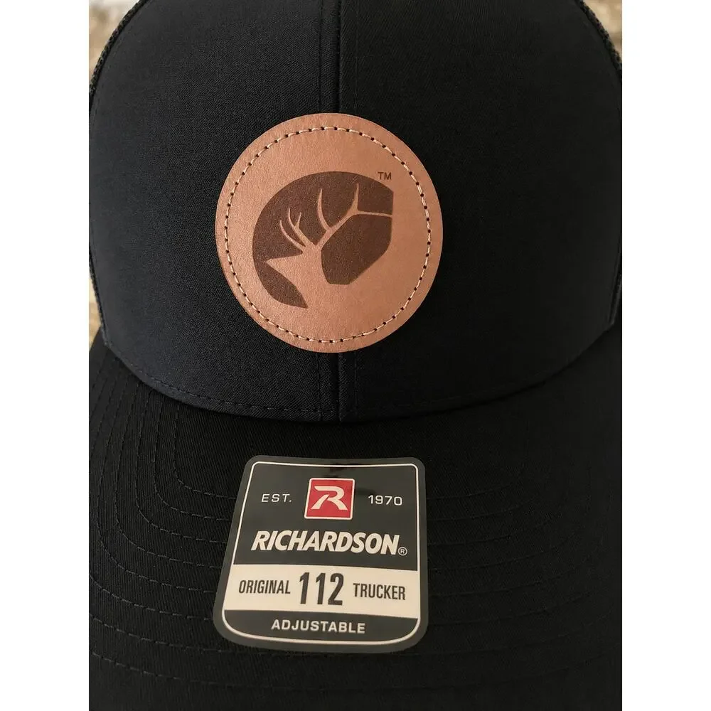 New! Black Buck Deer Trucker Hat - Richardson 112 Mesh Hat